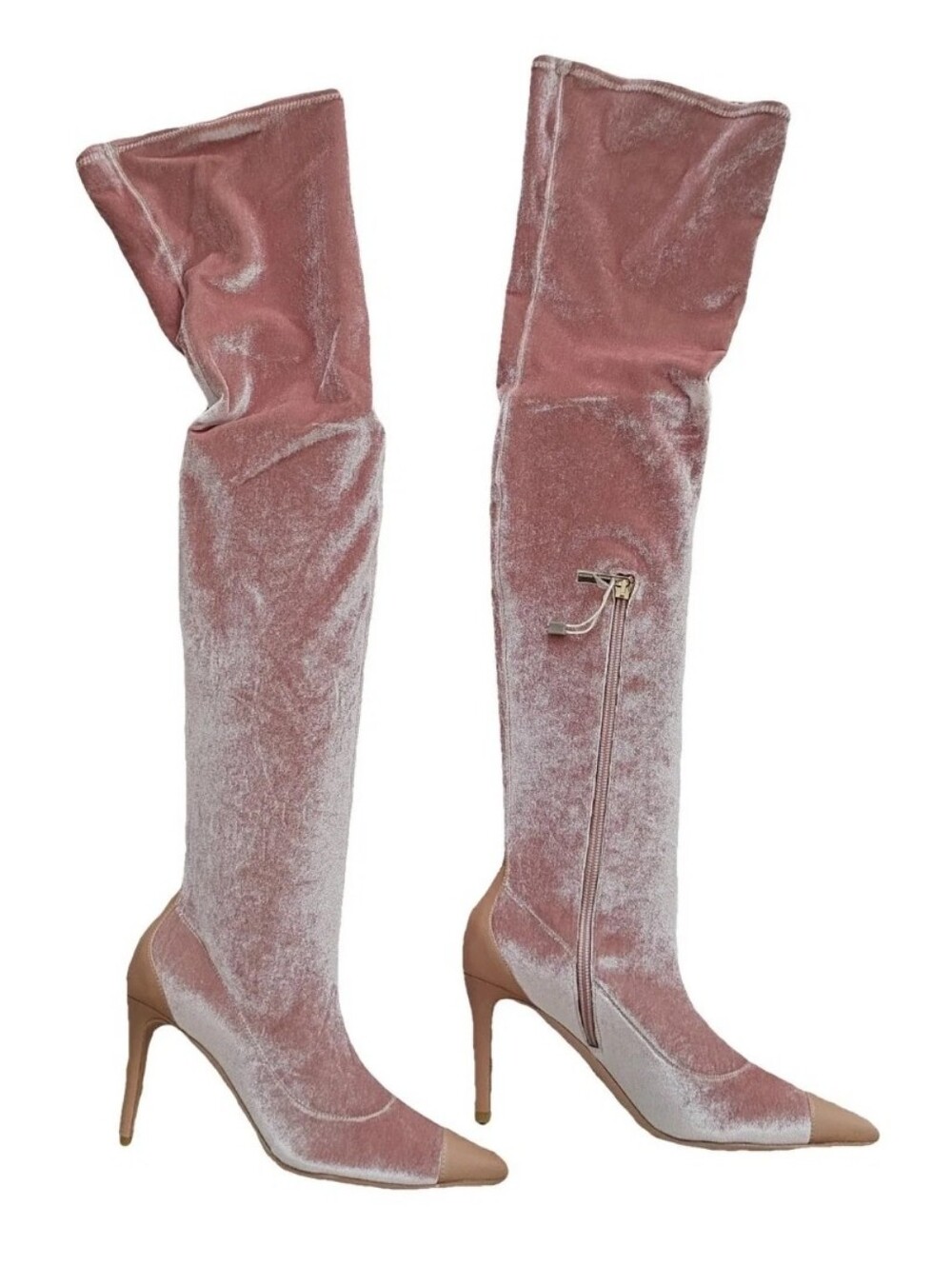 Elisabetta Franchi Velvet Over The Knee Boots 37